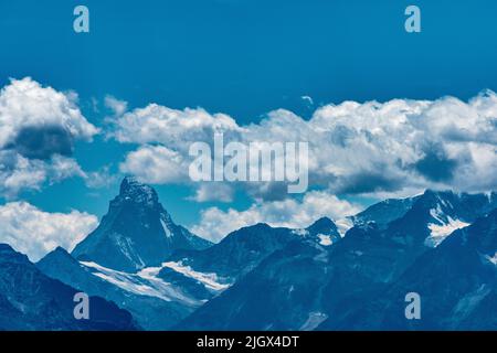 Berglandschaft von Aletsch, Wallis, Schweiz Stockfoto