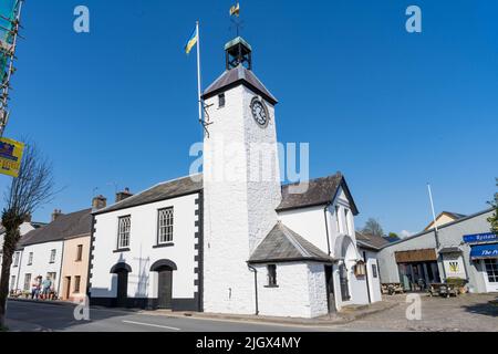 Laugharne Town Hall, Laugharne, Carmarthenshire, Wales, UKmunicipal Stockfoto