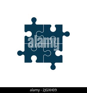 Puzzle Logo Symbol Vektor isoliert auf weißem Hintergrund Stock Vektor