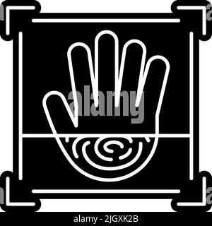 Hände Fingerabdruck-Scanner-Symbol . Stock Vektor