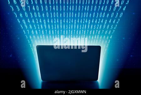 Cyber-Kriminalität, konzeptuelles Bild von einem modernen Laptop - Stock Foto Stockfoto