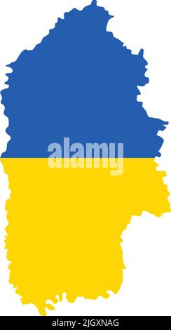 Flaggenkarte des GEBIETS CHMELNYZKYJ, UKRAINE Stock Vektor