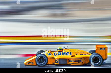 Ayrton Senna - LOTUS 99T Honda - Grand PRIX von FRANKREICH 1987 - Circuit Paul Ricard Stockfoto