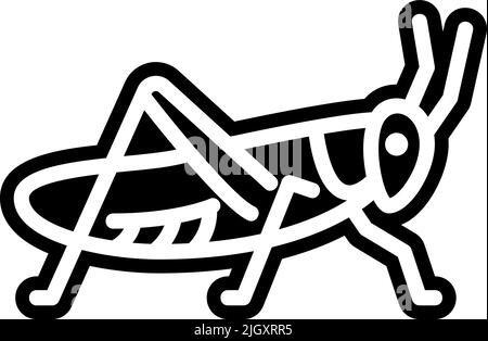 Insekten Parasiten Schädlingsbekämpfung Heuschrecke Symbol . Stock Vektor