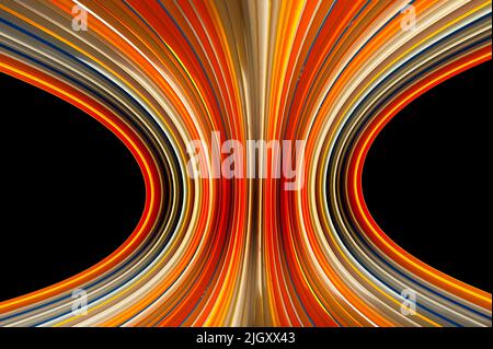 Abstrakter Hintergrund mit unendlichen Lichtspuren von multicolor - Stock Illustration Stockfoto