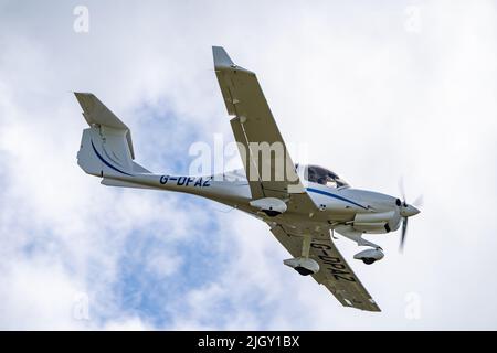 Da 40 Final Approach Bournemouth Airport Runway 26 Stockfoto