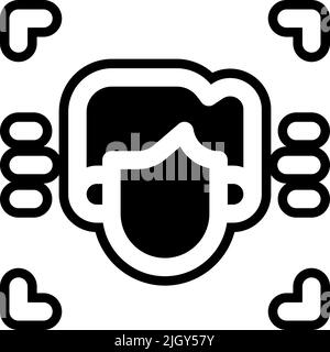 Schutz und Sicherheit Gesichtserkennung Symbol . Stock Vektor