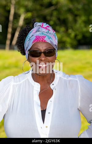 Ruby Turner, Backstage beim Cornbury Festival 2022 Stockfoto