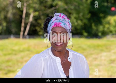 Ruby Turner, Backstage beim Cornbury Festival 2022 Stockfoto