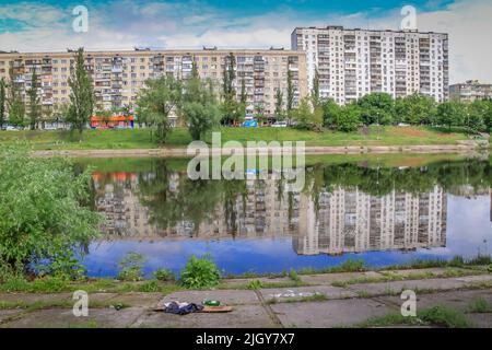 Über sowjetischen kommunistischen Ära Gebäude in Kiew - Ukraine Stockfoto