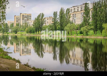 Über sowjetischen kommunistischen Ära Gebäude in Kiew - Ukraine Stockfoto