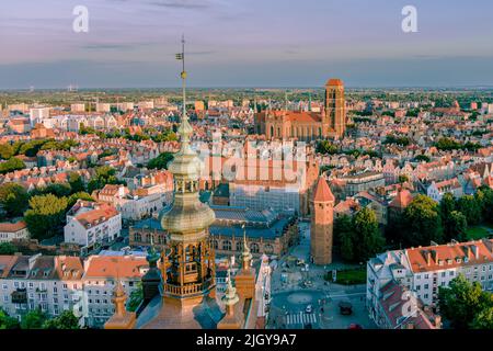 Luftaufnahme der altstadt von danzig Stockfoto