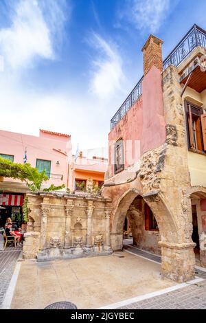 Brunnen, Rethymno, Insel Kreta, Griechenland Stockfoto