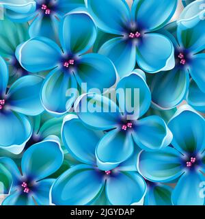 Blaues Plumeria-Blumenmuster Stock Vektor