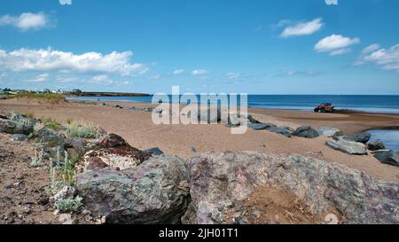 Florence Beach liegt in der Nähe der Städte Florence und Sydney Mines am Cape Breton. Dieser Sandstrand ist bei Einheimischen sehr beliebt. Stockfoto