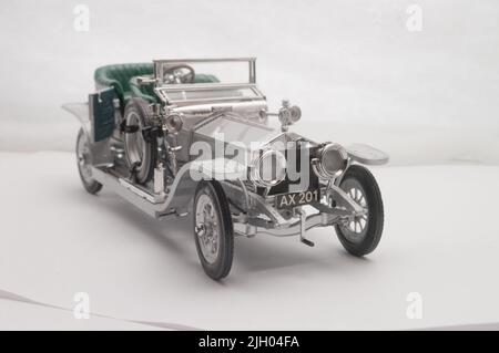 Rolls Royce silbernes Geisterspielzeugauto Stockfoto