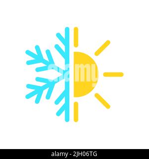 Symbol Klimaanlage, kalt- und Warmtemperatur, Vektorgrafik Stock Vektor
