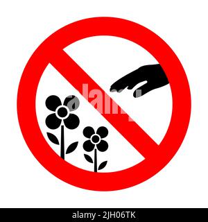 Nicht zupfen Blumen Vektor-Zeichen auf weißem Hintergrund Stock Vektor