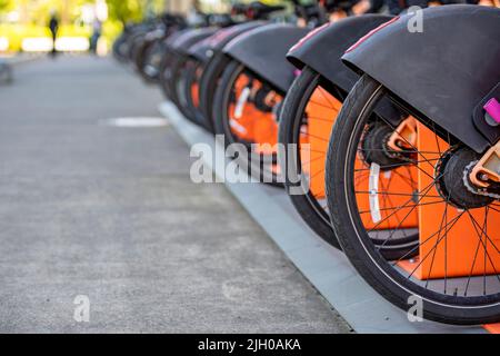 Wird ein Radfahrer ist eine ganze Philosophie des Lebens, auf einen aktiven Lebensstil, jeder kann Fahrrad fahren, aber nicht jeder will. Helfen Sie Ihrem Körper halten Sie es Stockfoto