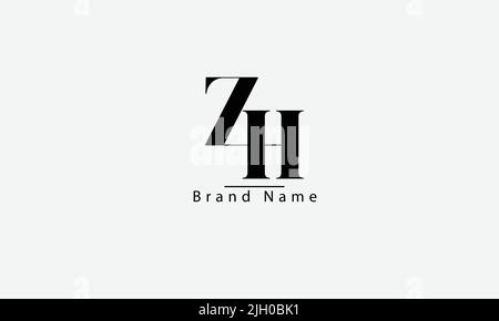 Buchstabenbuchstaben Initialen Monogramm-Logo ZH HZ Z H Stock Vektor
