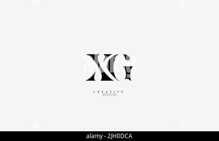 Buchstabenbuchstaben Initialen Monogramm-Logo XG GX X G Stock Vektor