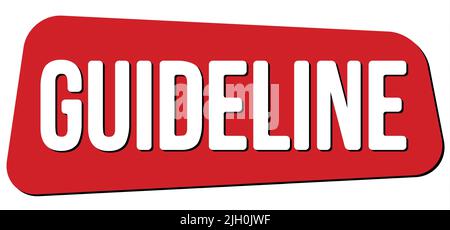 LEITTEXT auf rotem Trapez-Stempelschild geschrieben. Stockfoto