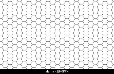 Nahtloses Hexagon-Wabenmuster. Nahtlose Wabenraster-Struktur. Sechseckige Zellstruktur. Bienenhonig Sechseck Formen. Vektorgrafik auf Weiß Stock Vektor