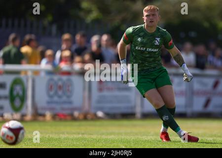 Grimsby, England, 9.. Juli 2022. Tom Collins von Cleethorpes Town während des Vorsaison-Freundschaftsspiel im Linden Club, Grimsby. Bildnachweis sollte lauten: Jonathan Moscrop / Sportimage Stockfoto