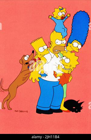 Helfer, BART, Homer, LISA, MAGGIE SIMPSON, SIMPSON, Schneeball, DIE SIMPSONS, 1989 Stockfoto