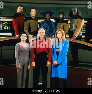 FRAKES,SIRTIS,SPINER,STEWART,GOLDBERG,MCFADDEN,BURTON,DORN, STAR TREK: THE NEXT GENERATION, 1987 Stockfoto