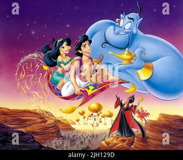 JASMINE, ALLADIN, ABU, GENIE, JAFAR, ALADDIN, 1992 Stockfoto