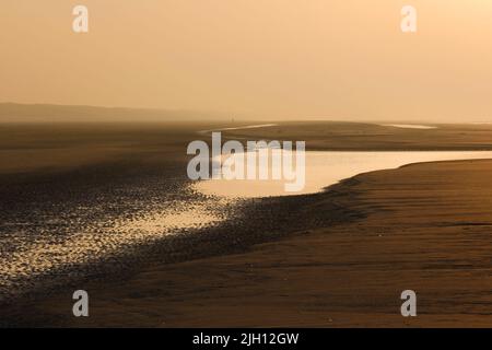 Abendlicht an der Nordseeküste, Juist, Ostfriesische Insel Stockfoto