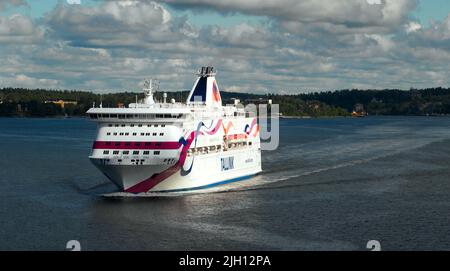 Tallink Silja Schiff baltic Princess im Stockholms Archipel Stockfoto