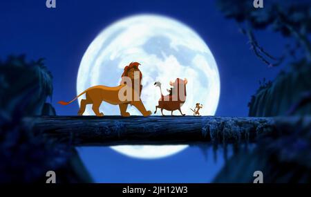 SIMBA, PUMBAA, TIMON, KÖNIG DER LÖWEN, 1994 Stockfoto