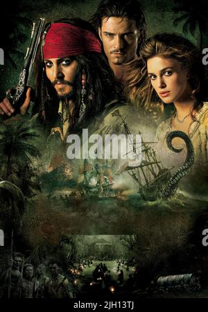 DEPP, BLOOM, KNIGHTLEY, PIRATEN DER KARIBIK: TOTE-TRUHE, 2006 Stockfoto