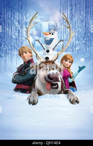 OLAF,ANNA,KRISTOFF,SVEN, EINGEFROREN, 2013 Stockfoto