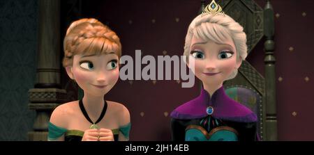 ANNA, ELSA, GEFROREN, 2013 Stockfoto