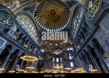 Innenraum der hagia sophia Moschee in istanbul türkei Stockfoto