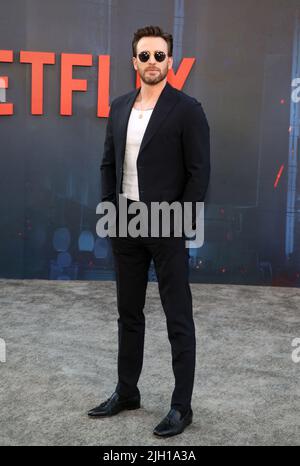 13. Juli 2022: Hollywood, Kalifornien: Chris Evans, Weltpremiere von Netflix' „The Gray man“ im TCL Chinese Theatre in Hollywood. Stockfoto