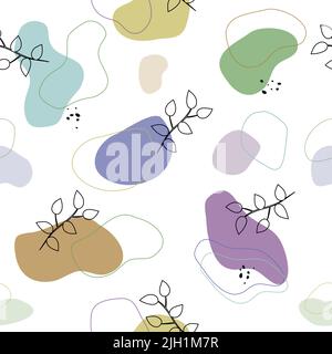 Trendy Nature Zeitgenössisches Nahtloses Muster. Stock Vektor