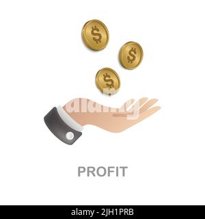 Profit Icon 3D-Illustration aus der Kundenbindungskollektion. Creative Profit 3D Symbol für Web-Design, Vorlagen, Infografiken und mehr Stock Vektor