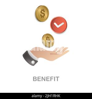 Abbildung der Vorteile von Icon 3D aus der Sammlung von Kundenloyalität. Creative Benefit 3D-Symbol für Webdesign, Vorlagen, Infografiken und mehr Stock Vektor