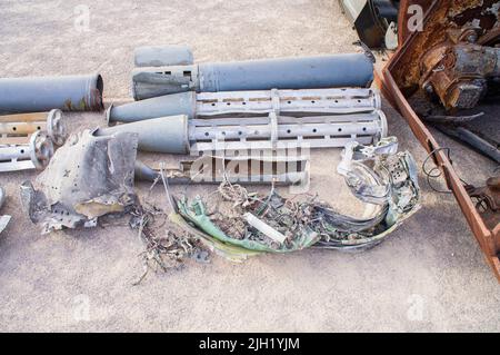 9K114 Panzerabwehrraketen-System, 2S34 Khosta Selbstfahrender Mörtel, BUK m2 Raketensystem, T-90A Kampfpanzer, 2S19 MSTA-S Selbstfahrender Mörser Stockfoto