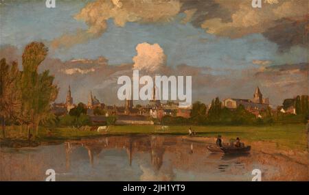 Oxford vom Fluss mit Christ Church im Vordergrund. William Turner aus Oxford. Ca. 1820. Stockfoto