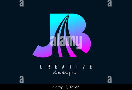 Kreatives, farbenfrohes JJ J B Logo mit Linien und Straßenkonzept. Buchstaben mit geometrischem Design. Vektorgrafik mit Brief und cr Stock Vektor