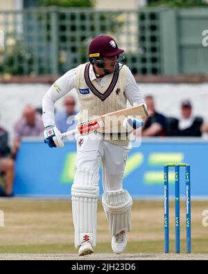 Southport, Großbritannien. 14.. Juli 2022. Trafalgar Road Ground, Southport, England: 14.. Juli 2022, LV=County Cricket, Lancashire versus Somerset: Kredit: Action Plus Sports Images/Alamy Live News Kredit: Action Plus Sports Images/Alamy Live News Stockfoto