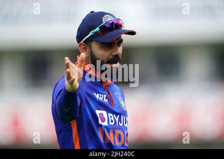 Die indische Virat Kohli beim zweiten eintägigen internationalen Spiel in Lord's, London. Bilddatum: Donnerstag, 14. Juli 2022. Stockfoto