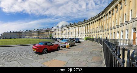 Die georgische Stadt beherbergt den Royal Crescent, Bath, Somerset, England, Großbritannien Stockfoto