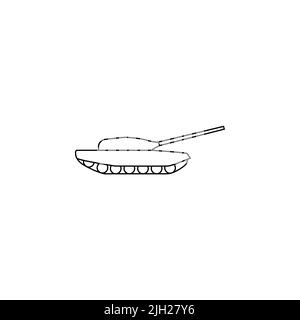 Symbol für die Linie des Vektortanks. Symbolbild von Tank, Krieg, Armee. Kann auch für militärische Zwecke verwendet werden. Geeignet für Web-Apps, mobile Apps und Printmedien. mi Stock Vektor