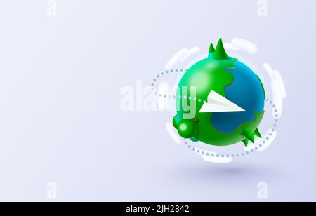 Eco grüne Erde, retten Planeten Globus. Vektorgrafik Stock Vektor